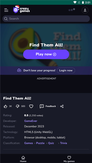 Crazygames中文版截图1